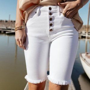 NWT Bohme white high rise bermuda shorts